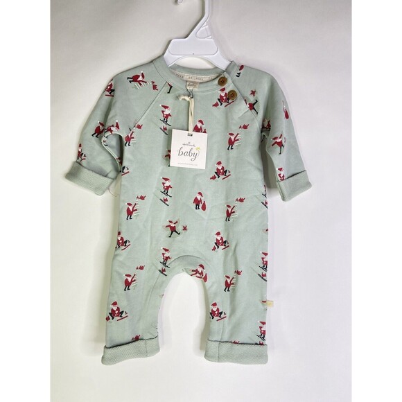 Hallmark Baby Santa Claus Christmas Footless One Piece Snap Romper 3-6 Months - Picture 1 of 9